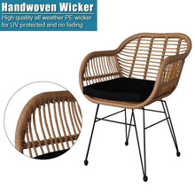 Load image into Gallery viewer, Gorgeous 3piece Wicker Rattan Patio Outdoor Furniture Conversation Bistro Set