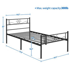 Load image into Gallery viewer, Graceful Scroll Iron Bed Metal-Framed Twin