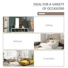 Load image into Gallery viewer, Sturdy Natural/White Hallway Tree Bench Organizer with 9 Coat Hooks Large Sitting Bench 3 Shelves