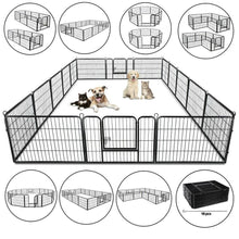 Load image into Gallery viewer, NEW! Heavy Duty 24-Inch 16 Panels Dog Cat Metal Kennel Playpen Exercise Fence Safe for Pets