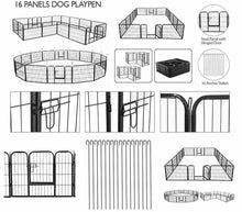 Load image into Gallery viewer, NEW! Heavy Duty 24-Inch 16 Panels Dog Cat Metal Kennel Playpen Exercise Fence Safe for Pets