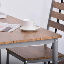 Load image into Gallery viewer, Charming 5pc Modern Wooden Counter Dining Kitchen Table Set 1 Table 4 Chairs Metal Legs Brown