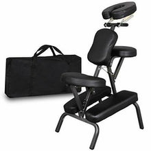 Load image into Gallery viewer, Portable Folding Massage Chair in Black Padded PU Leather for Travel, Spa and Beauty Salons