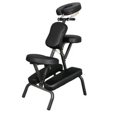 Load image into Gallery viewer, Portable Folding Massage Chair in Black Padded PU Leather for Travel, Spa and Beauty Salons