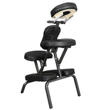 Load image into Gallery viewer, Portable Folding Massage Chair in Black Padded PU Leather for Travel, Spa and Beauty Salons