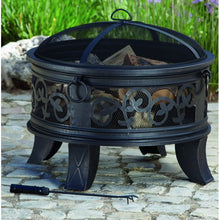 Load image into Gallery viewer, 26" Round Steel Fire Pit Antique Bronze Wood Burning Heater Backyard Patio Fireplace