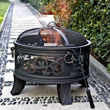 Load image into Gallery viewer, 26" Round Steel Fire Pit Antique Bronze Wood Burning Heater Backyard Patio Fireplace