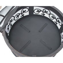 Load image into Gallery viewer, 26" Round Steel Fire Pit Antique Bronze Wood Burning Heater Backyard Patio Fireplace