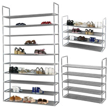 Load image into Gallery viewer, 10 Tier 50 Pairs Shoe Rack Storage Organizer Tower Free Standing Space Saving