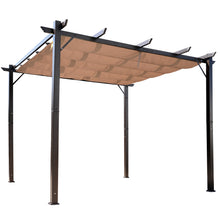 Load image into Gallery viewer, 10' x 10' Steel Outdoor Pergola Gazebo Backyard Canopy with Weather-Resistant Fabric Top Cover