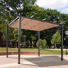 Load image into Gallery viewer, 10' x 10' Steel Outdoor Pergola Gazebo Backyard Canopy with Weather-Resistant Fabric Top Cover