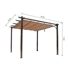 Load image into Gallery viewer, 10' x 10' Steel Outdoor Pergola Gazebo Backyard Canopy with Weather-Resistant Fabric Top Cover