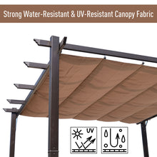 Load image into Gallery viewer, 10' x 10' Steel Outdoor Pergola Gazebo Backyard Canopy with Weather-Resistant Fabric Top Cover
