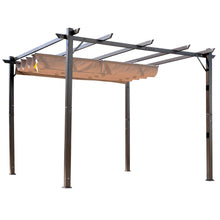 Load image into Gallery viewer, 10' x 10' Steel Outdoor Pergola Gazebo Backyard Canopy with Weather-Resistant Fabric Top Cover