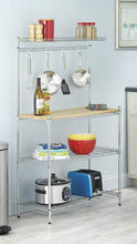 Load image into Gallery viewer, Stylish 4-Tier Baker's Rack Wood Table Kitchen Storage Rack Organizer Stand Shelves