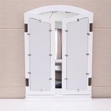 Load image into Gallery viewer, Gorgeous Tri-Folding Mirror Vanity Set 5 Drawers Dressing Table Makeup Desk with Stool White