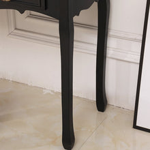 Load image into Gallery viewer, Trifold Mirrors Makeup Vanity Table Set Vanity Beauty Station w/Cushioned Stool 4 Drawers Wood Desk