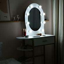 Load image into Gallery viewer, Lighted Makeup Dressing Vanity Table Set with Large LED Light Hollywood Mirror
