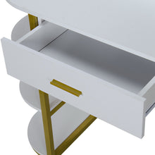 Load image into Gallery viewer, Lighted Makeup Dressing Vanity Table Set with Large LED Light Hollywood Mirror