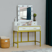 Load image into Gallery viewer, Vanity Set with 10 LED Lighted Mirror Makeup Dressing Table Dresser Desk 2 Drawers