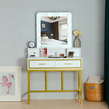 Load image into Gallery viewer, Vanity Set with 10 LED Lighted Mirror Makeup Dressing Table Dresser Desk 2 Drawers