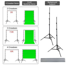 Load image into Gallery viewer, Photography 10ft Backdrop Stand Kit 1.6*3m Green Screen Black White with Clamps