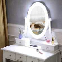 Load image into Gallery viewer, NEW! Makeup Dressing Table Vanity Set With Mirror and 10 LED Lights for Bedroom White