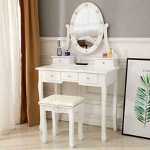 Load image into Gallery viewer, NEW! Makeup Dressing Table Vanity Set With Mirror and 10 LED Lights for Bedroom White