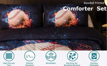 Load image into Gallery viewer, Baseball with Fire Microfiber Comforter Set, Twin Size
