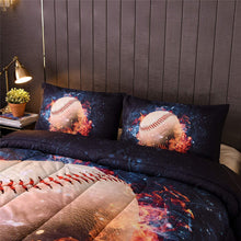 Load image into Gallery viewer, Baseball with Fire Microfiber Comforter Set, Twin Size