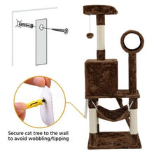 Load image into Gallery viewer, 51" Stable Cat Tree Kitty Tower with Elevated Hammock and Rotating Tunnel