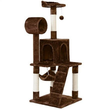 Load image into Gallery viewer, 51" Stable Cat Tree Kitty Tower with Elevated Hammock and Rotating Tunnel
