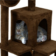 Load image into Gallery viewer, 51" Stable Cat Tree Kitty Tower with Elevated Hammock and Rotating Tunnel