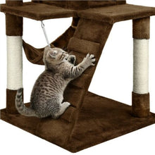 Load image into Gallery viewer, 51" Stable Cat Tree Kitty Tower with Elevated Hammock and Rotating Tunnel