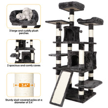 Load image into Gallery viewer, 67 Inches Multi-Level Cat Tree Cat Tower Condo Pet Play House for Large Cats
