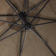 Load image into Gallery viewer, 10' Ft Hanging Umbrella Patio Sun Shade Offset Outdoor UV Resistant w/ Base Tan