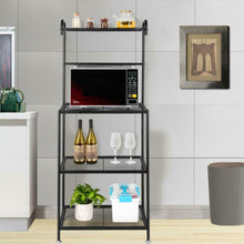 Load image into Gallery viewer, Bakers Rack 4-Tier Kitchen Microwave Stand Storage Cart Workstation Shelf Organizer Spice Rack