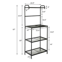 Load image into Gallery viewer, Bakers Rack 4-Tier Kitchen Microwave Stand Storage Cart Workstation Shelf Organizer Spice Rack