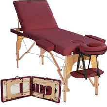Load image into Gallery viewer, Portable 84" L Massage Table w/Carry Case 3 Fold Adjustable Portable Facial Spa Salon Bed Table