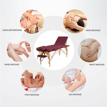 Load image into Gallery viewer, Portable 84" L Massage Table w/Carry Case 3 Fold Adjustable Portable Facial Spa Salon Bed Table