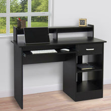 Load image into Gallery viewer, Home Office Computer Desk Workstation, Black Wood