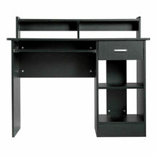 Load image into Gallery viewer, Home Office Computer Desk Workstation, Black Wood