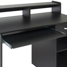 Load image into Gallery viewer, Home Office Computer Desk Workstation, Black Wood