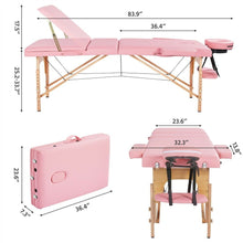 Load image into Gallery viewer, NEW! 84" Portable Massage Table 3 Fold Adjustable Facial Spa Salon Bed Lashing Table
