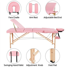 Load image into Gallery viewer, NEW! 84" Portable Massage Table 3 Fold Adjustable Facial Spa Salon Bed Lashing Table