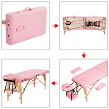 Load image into Gallery viewer, NEW! 84" Portable Massage Table 3 Fold Adjustable Facial Spa Salon Bed Lashing Table