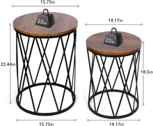 Load image into Gallery viewer, Set of 2 Modern Nesting Stackable End Tables