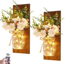 Load image into Gallery viewer, Rustic Handmade Hanging Wall Art Jar Design with Remote Control LED Lights