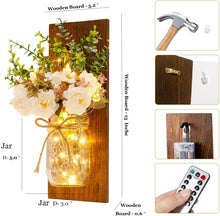 Load image into Gallery viewer, Rustic Handmade Hanging Wall Art Jar Design with Remote Control LED Lights