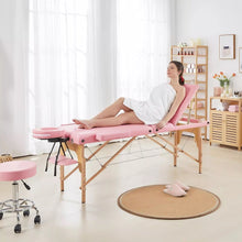 Load image into Gallery viewer, Portable Massage Table, 3 Fold 84&quot; L, Adjustable Facial Spa Salon Bed Tattoo Table
